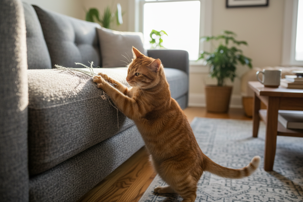 Warum kratzt meine Katze am Sofa? Ursachen, Lösungen und Tipps