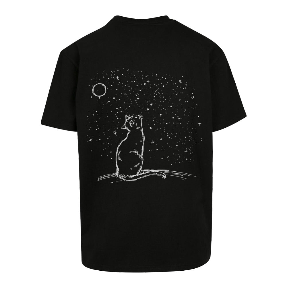MOON GAZER T-Shirt in Schwarz – Loose Fit, 100% Baumwolle, Rückseite