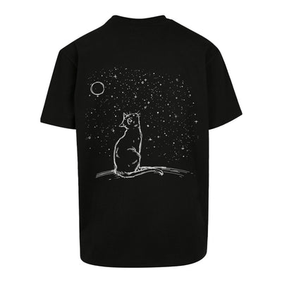 MOON GAZER T-Shirt in Schwarz – Loose Fit, 100% Baumwolle, Rückseite