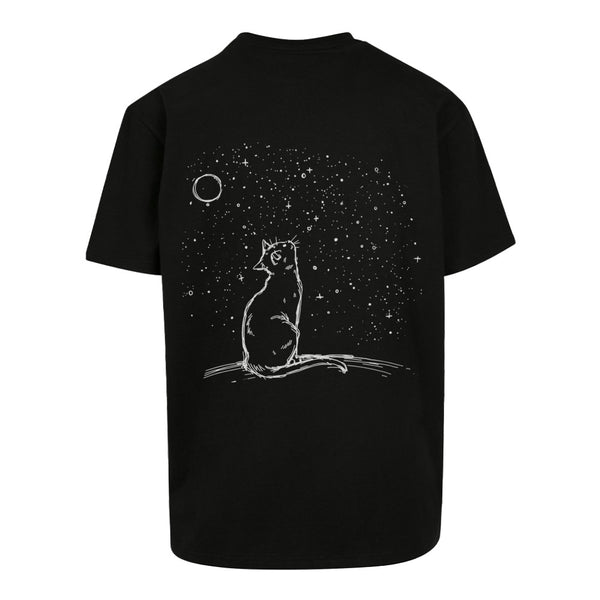 MOON GAZER T-Shirt in Schwarz – Loose Fit, 100% Baumwolle, Rückseite