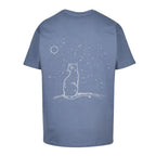 MOON GAZER T-Shirt in Vintage Blau – Loose Fit, 100% Baumwolle, Rückseite