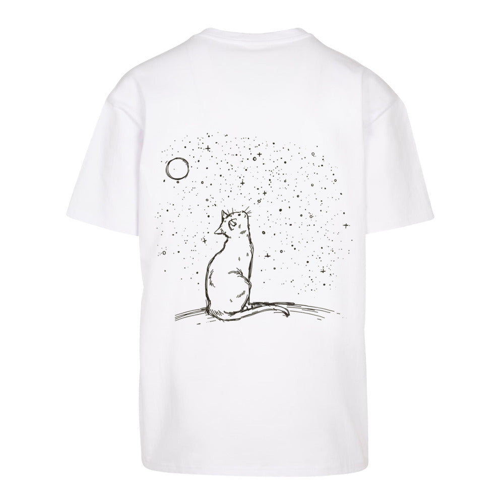 MOON GAZER T-Shirt in Weiß – Loose Fit, 100% Baumwolle, Rückseite