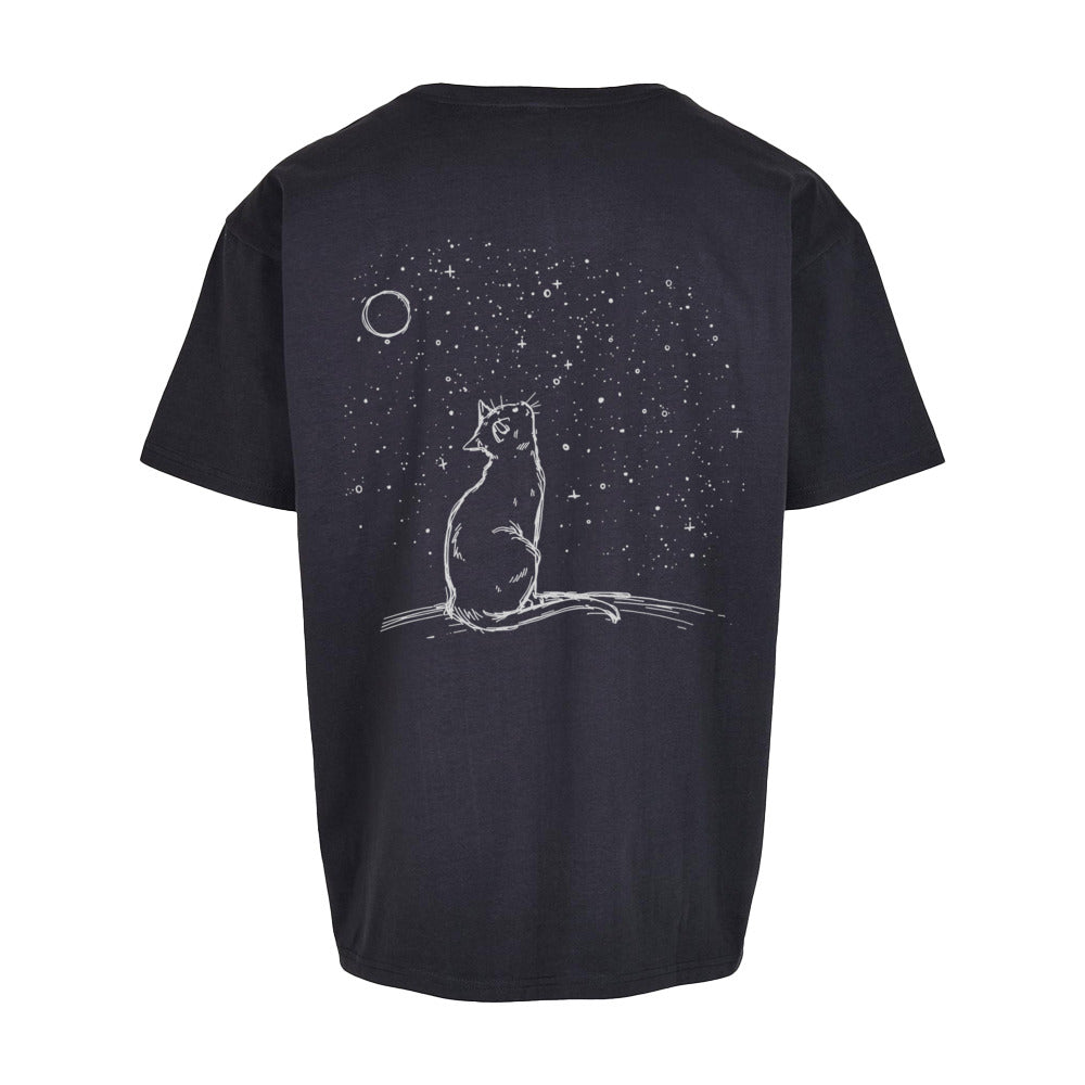 MOON GAZER T-Shirt in Navy – Loose Fit, 100% Baumwolle, Rückseite