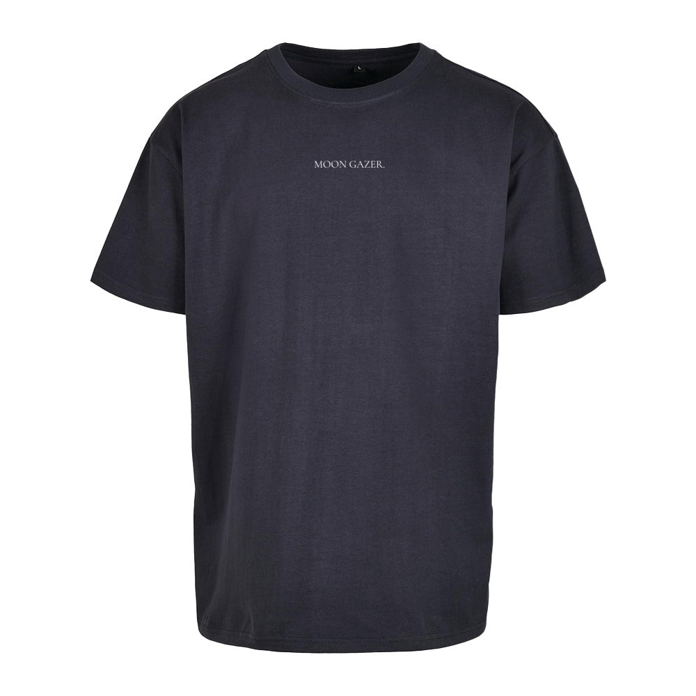 MOON GAZER T-Shirt in Navy – Loose Fit, 100% Baumwolle, Vorderseite