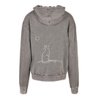 MOON GAZER PULLOVER in Asphalt – Loose Fit, Acid Washed, 100% Baumwolle - Rückseite
