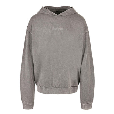 MOON GAZER PULLOVER in Asphalt – Loose Fit, Acid Washed, 100% Baumwolle - Vorderseite