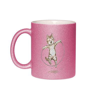 THE MORNING PURR Tasse in Pink Glitter – Keramik, 330 ml, für Katzenmenschen