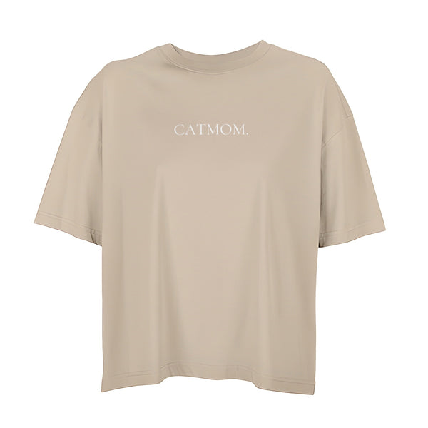 THE CATMOM Shirt in Beige – Oversized Fit, 100% Bio-Baumwolle, OEKO-TEX® zertifiziert