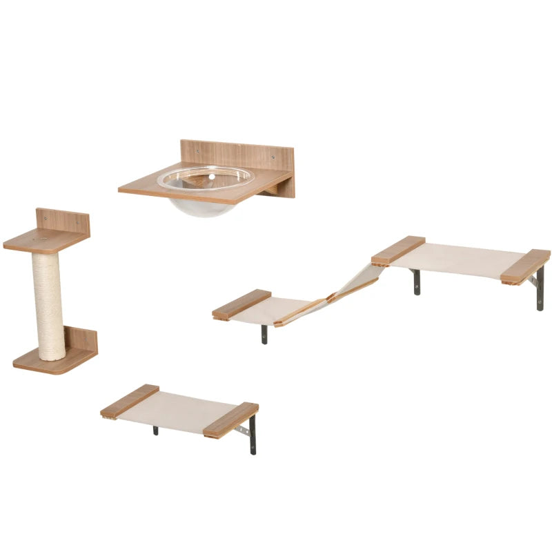 Kletterwand-Set 4-teilig mit Hängematte – PawHut