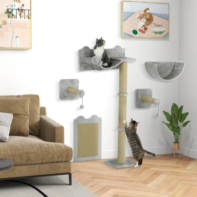 Katzen Kletterwand Set 5-teilig – PawHut