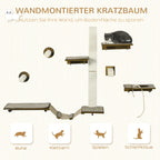 Katzentreppen-Set Kletterwand 8-teilig – PawHut