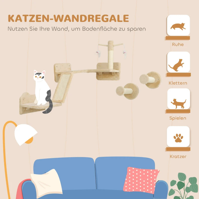 Katzen Kletterwand Set 3-teilig – PawHut