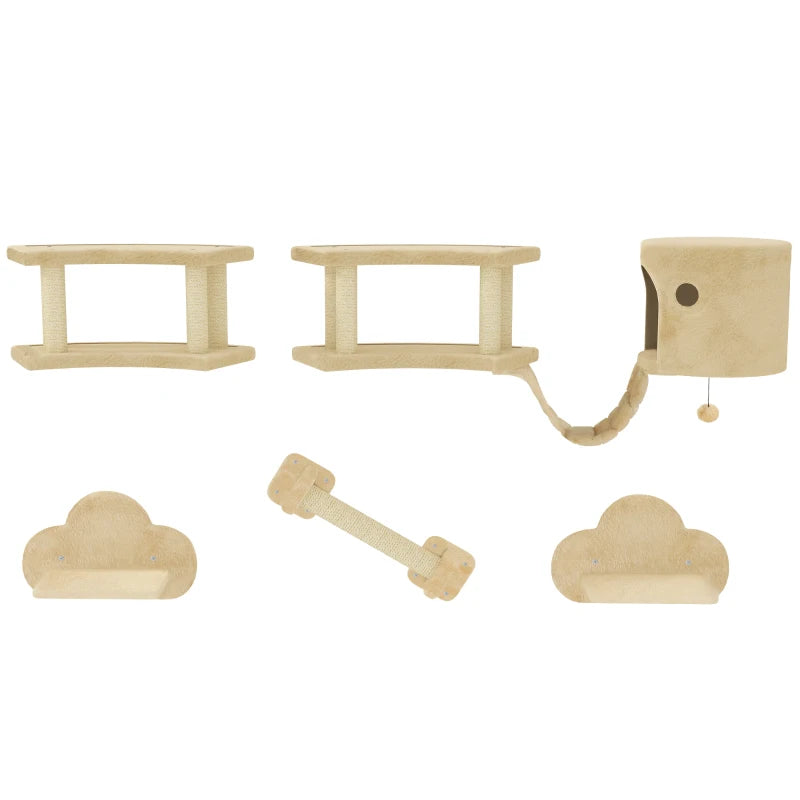Katzen-Kletterset 5-teilig mit Haus & Leiter – PawHut