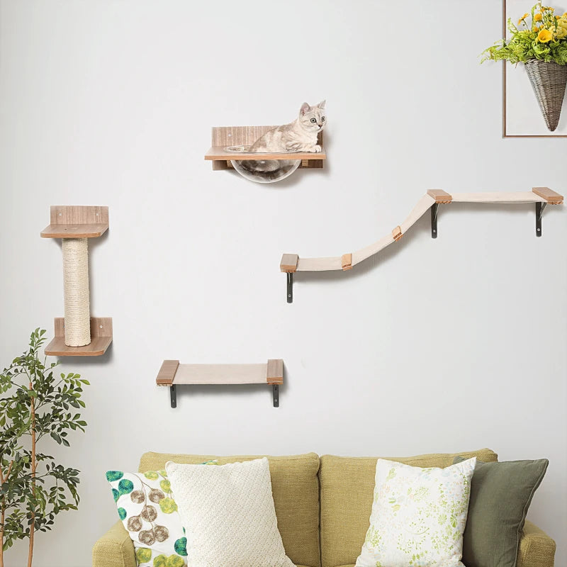 Kletterwand-Set 4-teilig mit Hängematte – PawHut