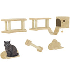 Katzen-Kletterset 5-teilig mit Haus & Leiter – PawHut