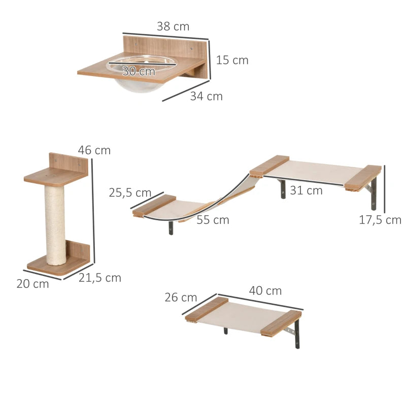 Kletterwand-Set 4-teilig mit Hängematte – PawHut