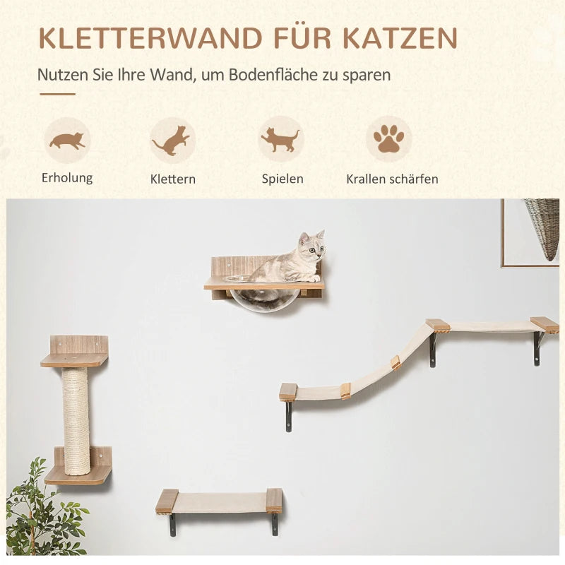 Kletterwand-Set 4-teilig mit Hängematte – PawHut