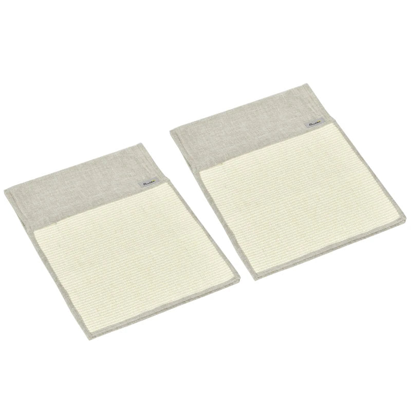 PawHut 2er Kratzmatte für Sofa & Wand – Beige/Grau