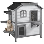 Katzenhaus 2-stöckig – PawHut
