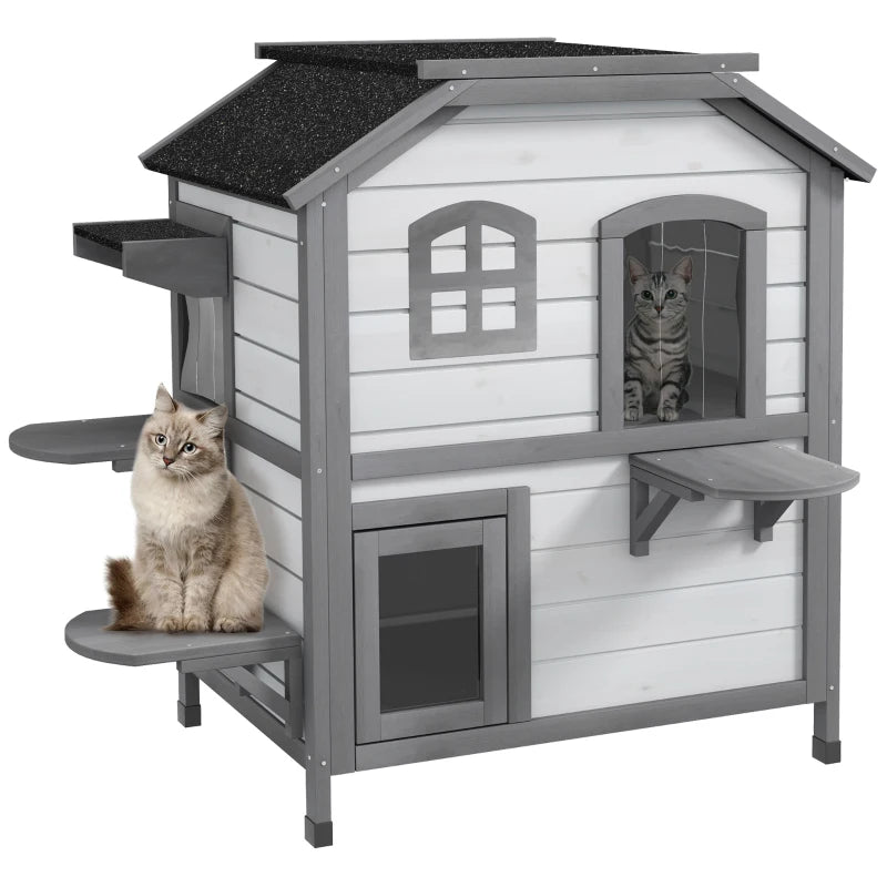 Katzenhaus 2-stöckig – PawHut