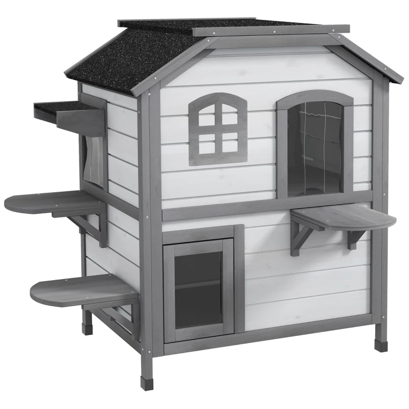 Katzenhaus 2-stöckig – PawHut