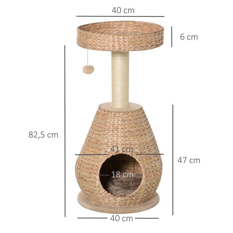 Kratzbaum mit Höhle & Spielzeug – PawHut