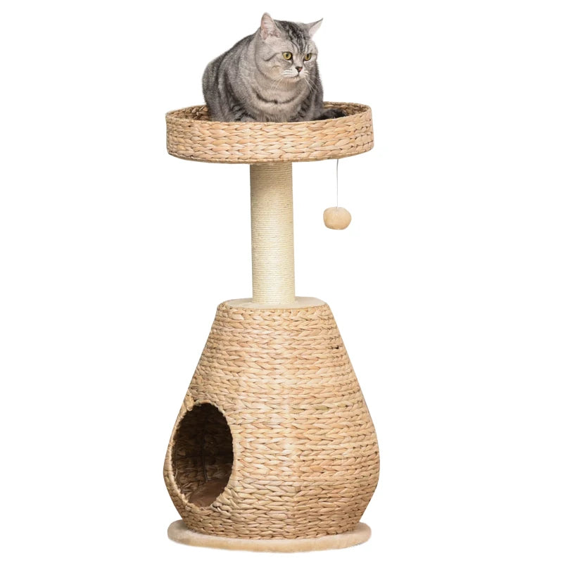 Kratzbaum mit Höhle & Spielzeug – PawHut
