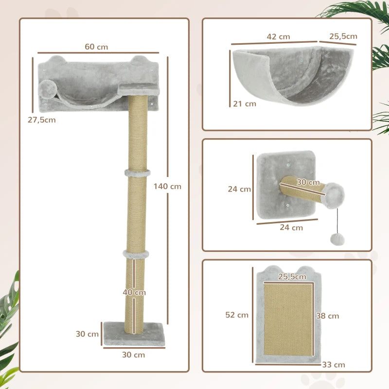 Katzen Kletterwand Set 5-teilig – PawHut