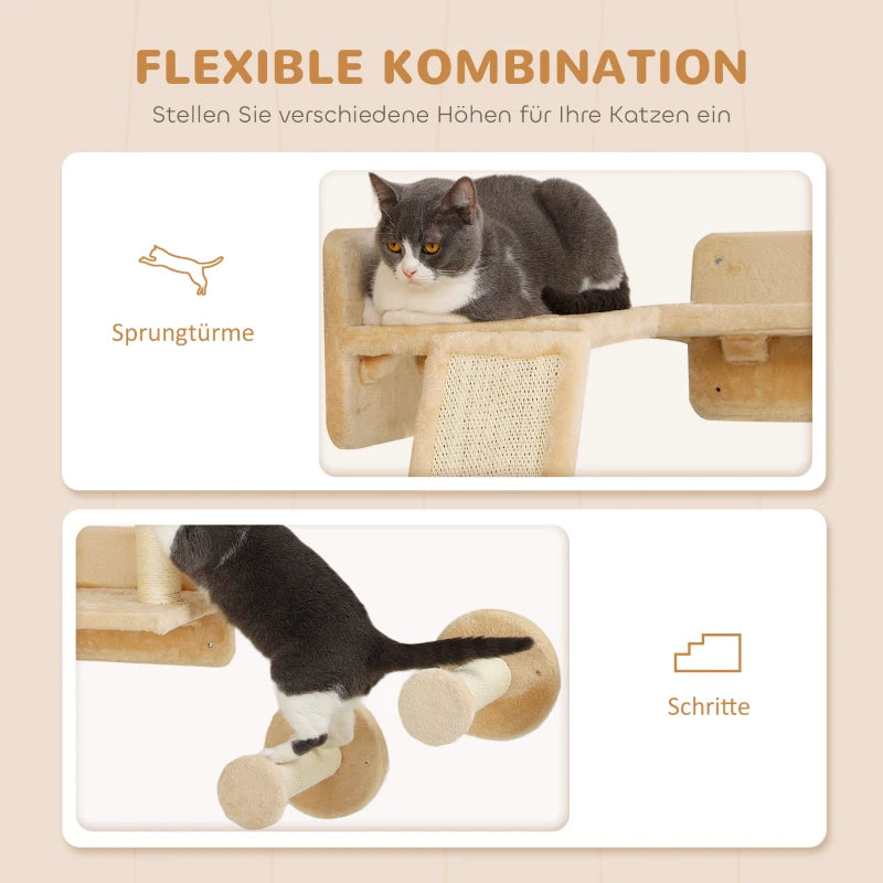 Katzen Kletterwand Set 3-teilig – PawHut